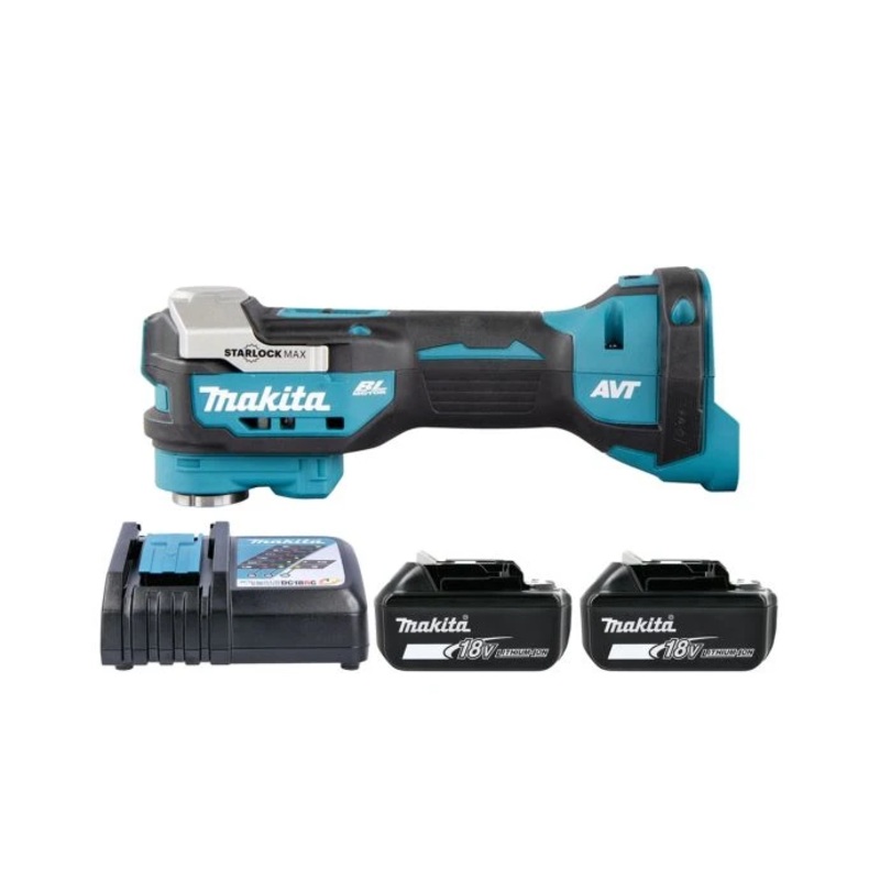 Makita DTM52Z 18V LXT Cordless Brushless Starlock Max Multi-Tool With 2 x 6Ah Batteries & Charger