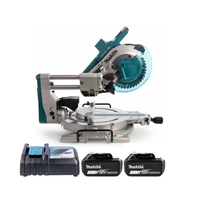 Makita Mitre Saw DLS110Z 18V/36V LXT Cordless Brushless 260mm Slide Compound With 2 x 6.0Ah Batteries & Charger