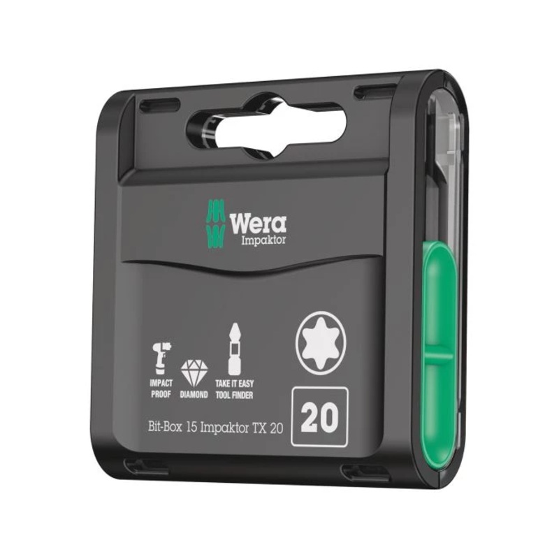 Wera 05057772001 15 Piece Impaktor Torx Bit Box Screwdriver Bits TX20 x 25mm