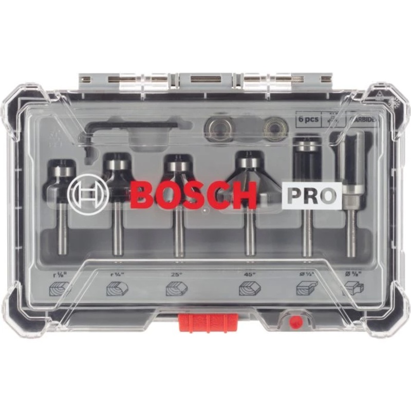 Bosch 2607017470 6 Piece 1/4″ Shank Router Bit Set Trim & Edging