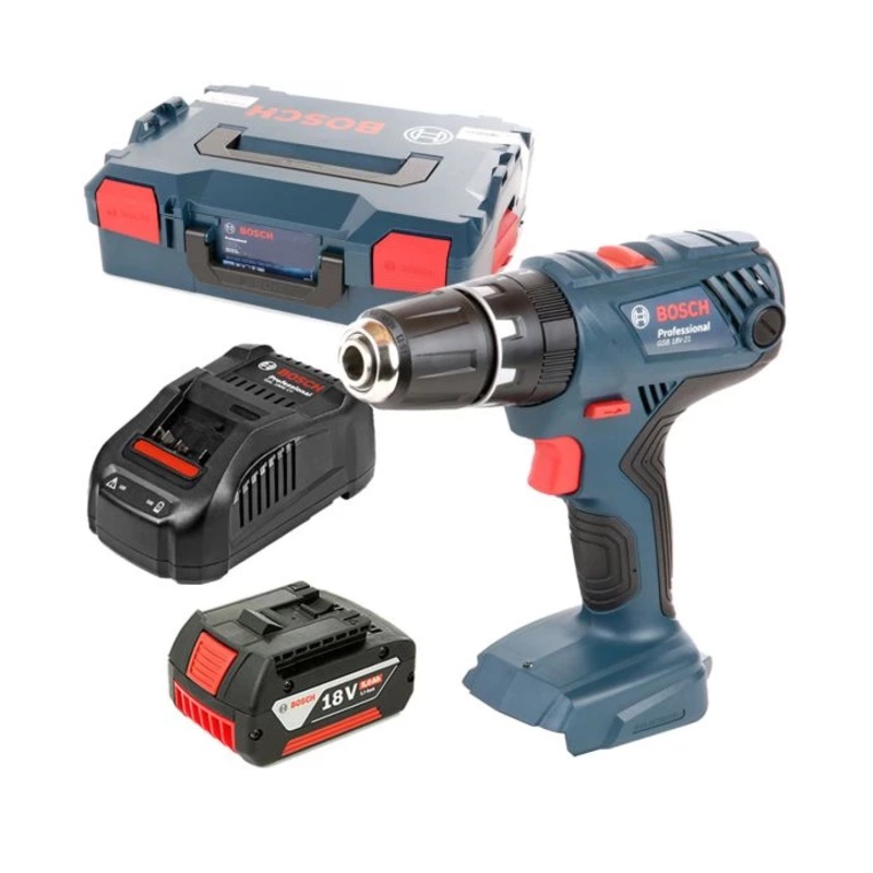 Bosch GSB18V-21 18V Li-ion Combi Drill With 1 x 5.0Ah Battery, Charger & Case