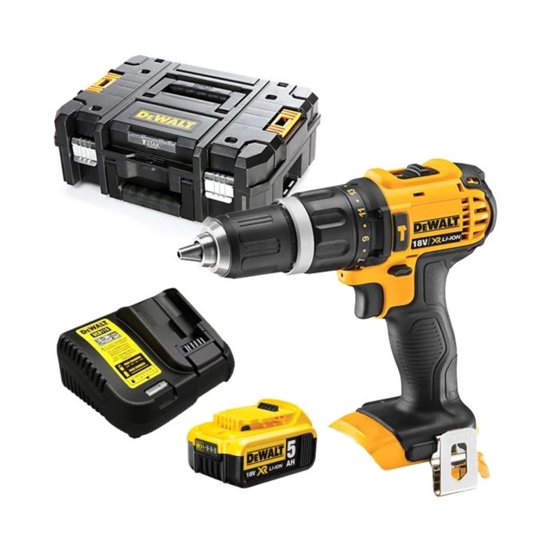 Dewalt DCD785 18V XR 2-Speed Combi Drill With 1 x 5.0Ah Battery, Charger & Case