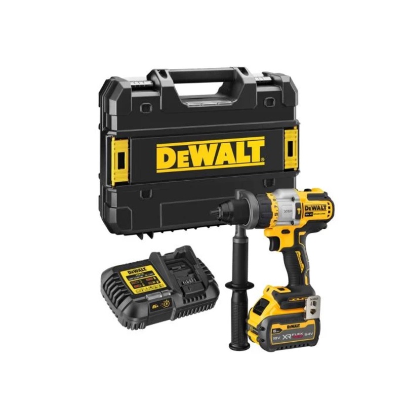 DeWalt DCD999T1 18V FlexVolt Advantage Brushless 3-Speed Combi Drill With 1 x 6.0Ah Batter, Charger & Case