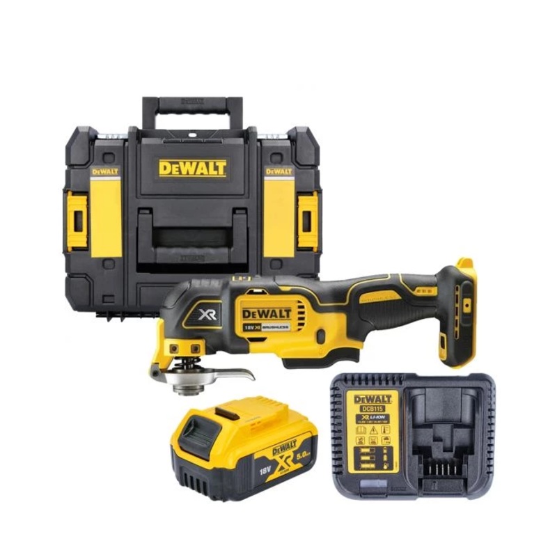 DeWalt DCS356 18V XR Brushless 3 Speed Oscillating Tool With 1 x 5.0Ah Battery, Charger & Case