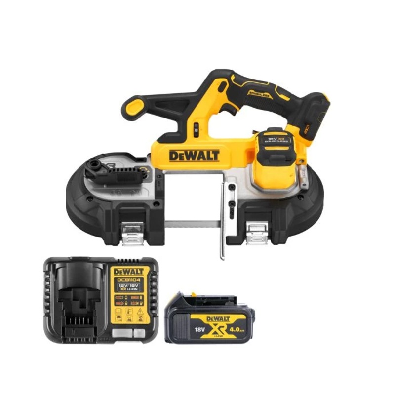 DeWalt DCS378N 18V XR Cordless Brushless Mid Sized Band Saw With 1 x 4.0Ah Battery & Charger