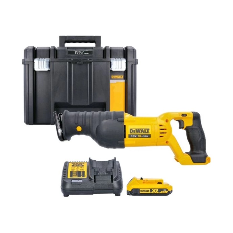 DeWalt DCS380 18V XR Li-ion Cordless Reciprocating Saw With 1 x 2.0Ah Battery, Charger & Case