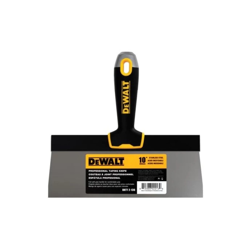 DeWalt DDW2136 250mm / 10 Stainless Steel Taping Knife With Soft Grip Handle