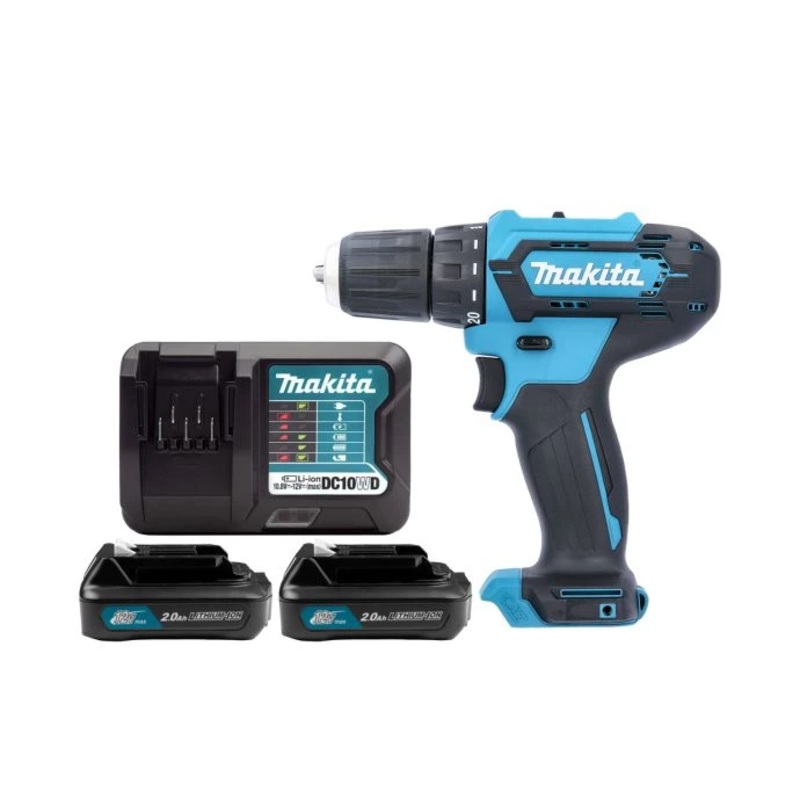 Makita Driver Drill DF333DZ 12V Max CXT Cordless 3/8″ 2-Speed Max 30Nm With 2 x 2.0Ah Batteries & Charger