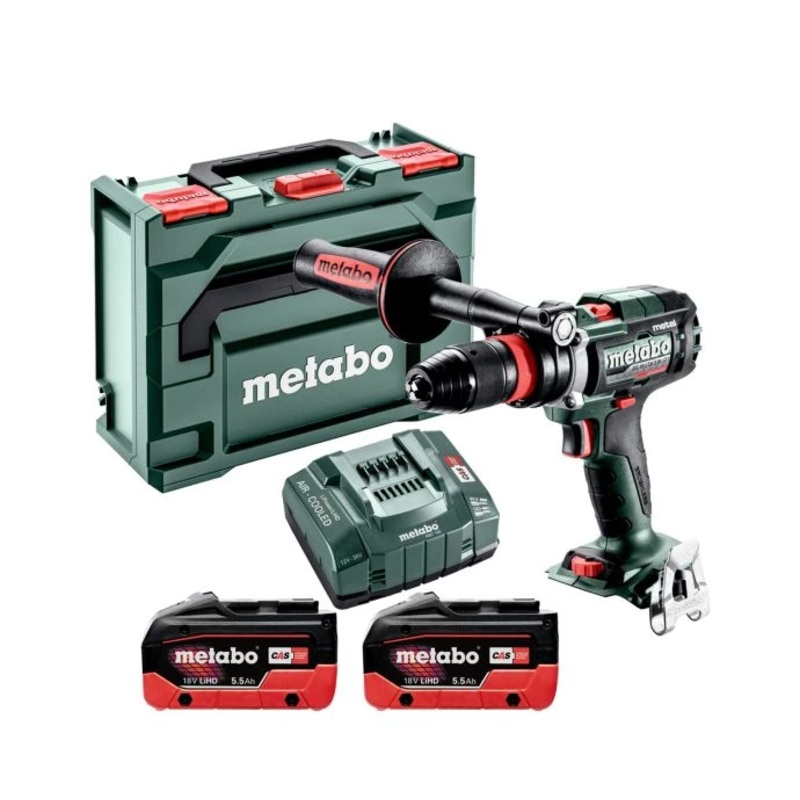 Metabo BS 18 LTX-3 Q I Metal 18V Cordless Brushless Drill Driver With 2 x 5.5Ah Batteries, Charger & MetaBox