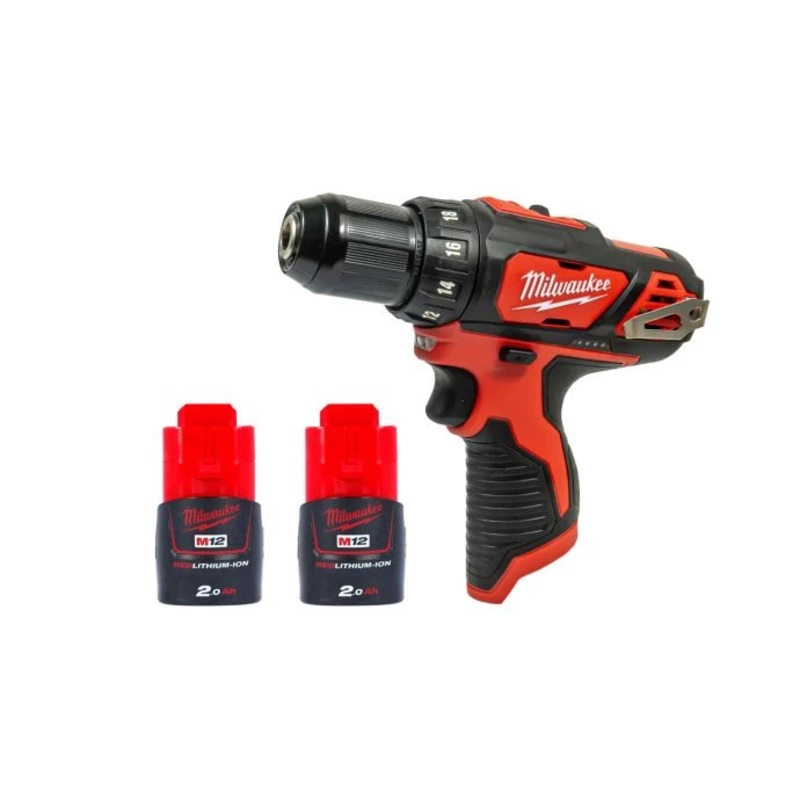 Milwaukee M12BDD 12V Cordless Sub Compact Drill Driver With 2 x 2.0Ah Batteries
