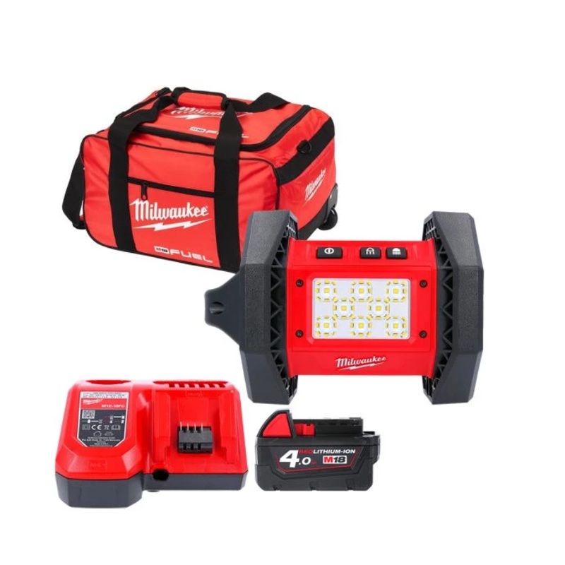 Milwaukee M18AL 18V Trueview Rover Area Light With 1 x 4.0Ah Battery, Charger & 19″ Bag