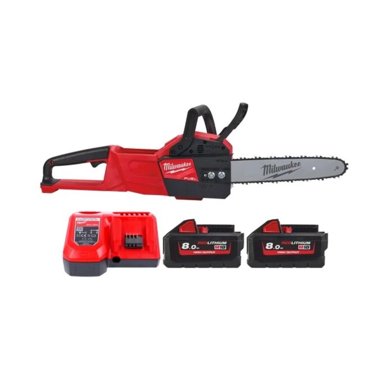Milwaukee M18FCHSC 18V FUEL Compact Chainsaw With 2 x 8.0Ah Batteries  & Charger