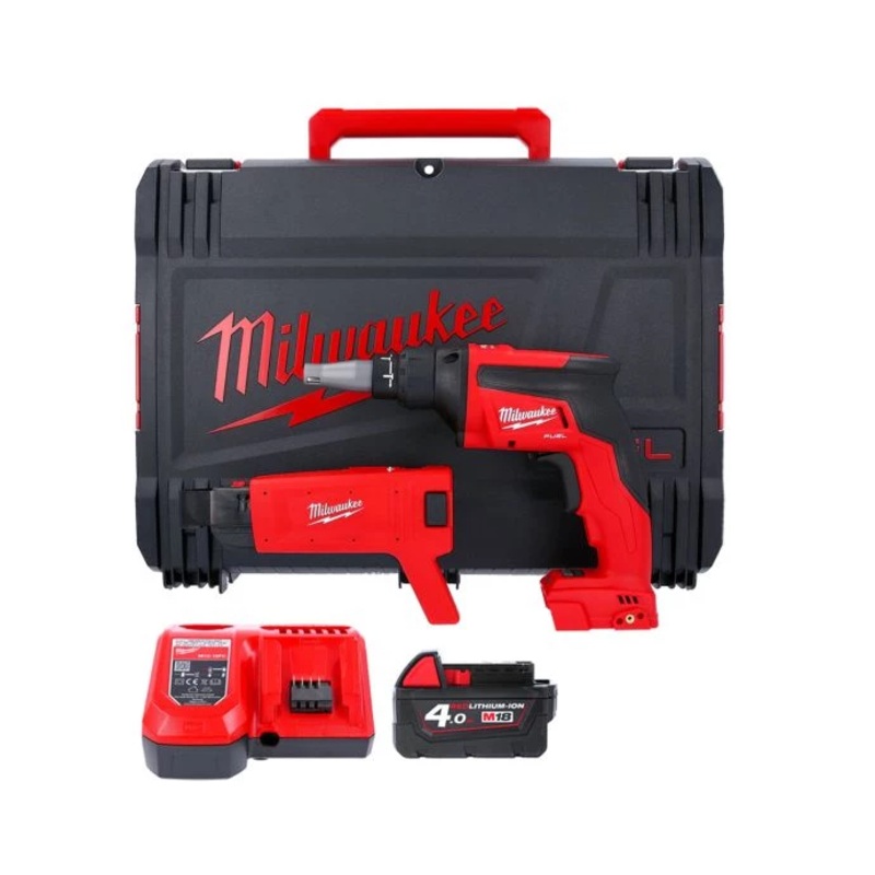 Milwaukee M18FSGC 18V Fuel Drywall Screwgun With 1 x 4.0Ah Battery, Charger & Case