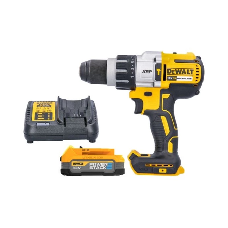 DeWalt DCD996N 18V Cordless XRP 3 Speed Brushless Hammer Combi Drill With 1 x 5Ah Powerstack Battery & Charger