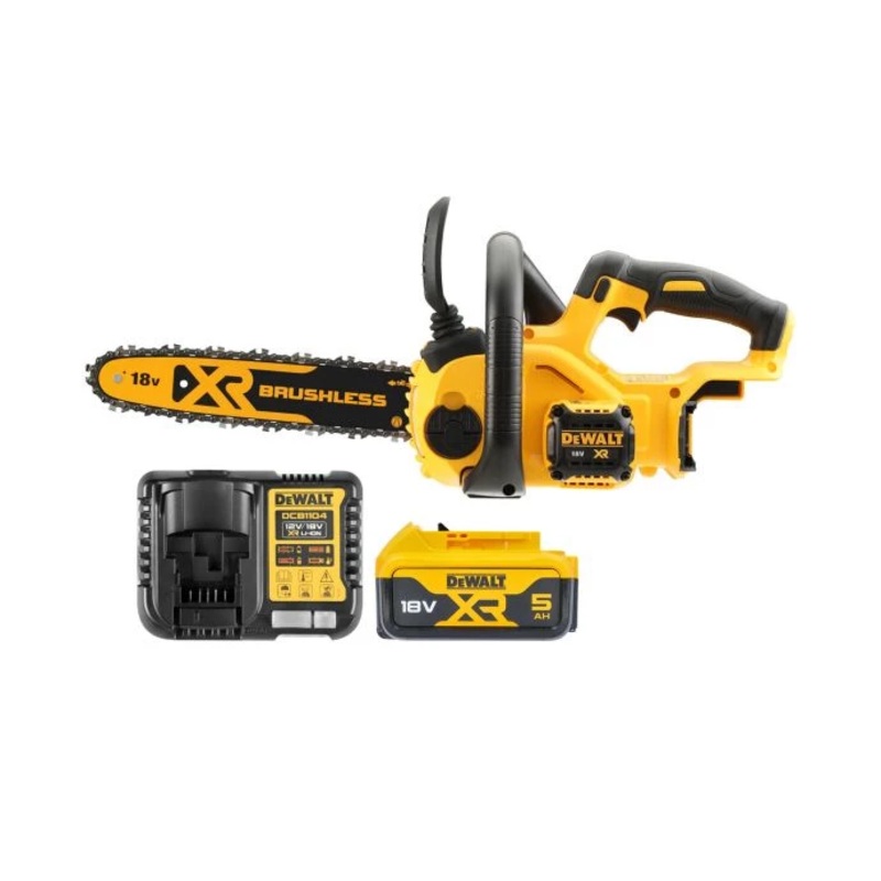 DeWalt DCM565 18V XR Li-ion 30cm Cordless Brushless Compact Chainsaw With 1 x 5.0Ah Battery & Charger