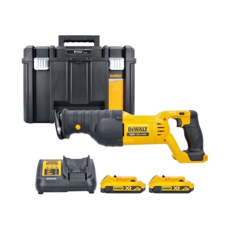 DeWalt DCS380 18V XR Li-ion Cordless Reciprocating Saw With 2 x 2.0Ah Batteries, Charger & Case