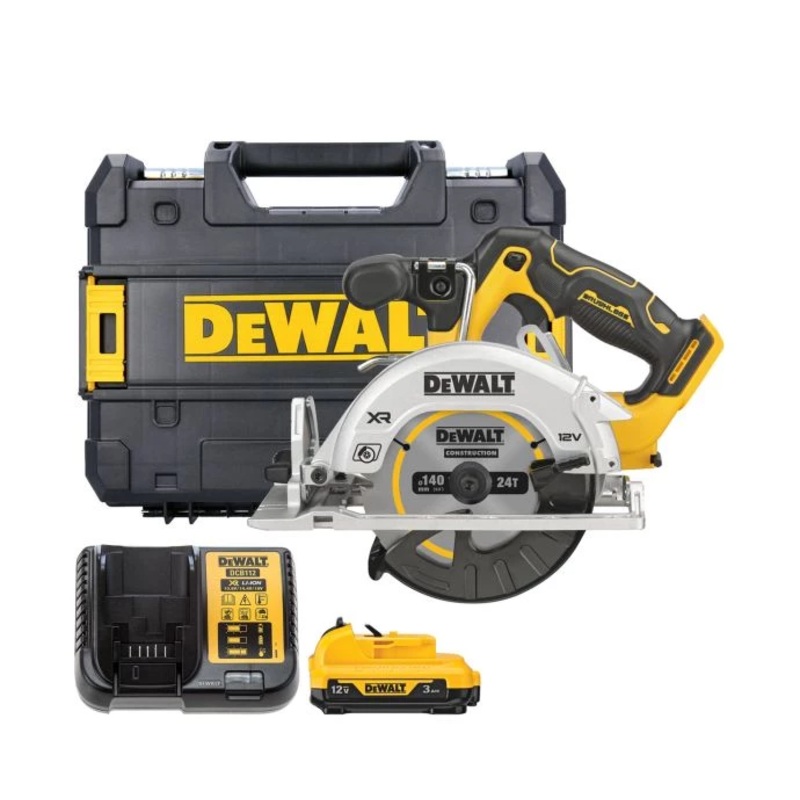 DeWalt DCS512 12V XR Cordless Brushless 140mm Circular Saw With 1 x 3.0Ah Battery, Charger & Case