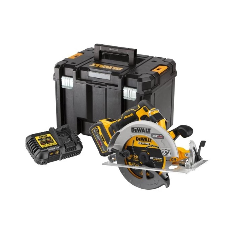 DeWalt DCS573T1 18V XR Brushless Flexvolt Advantage 190mm Circular Saw With 1 x 6.0Ah Battery, Charger & Case