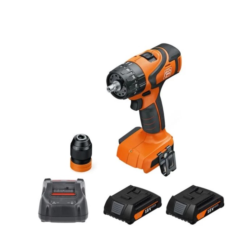 Fein ASB 18 Q AS Brushless 2 Speed Combi Drill With 2 x 2Ah Batteries & Charger