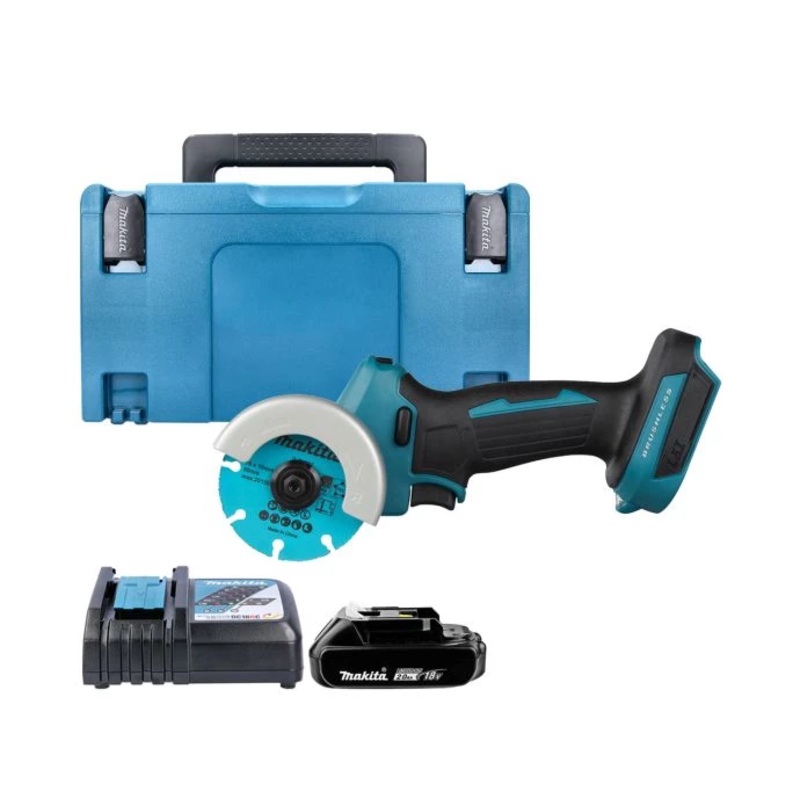 Makita Cut-Off Saw DMC300Z 18V LXT Cordless Brushless 76mm With 1 x 2.0Ah Battery, Charger & Case