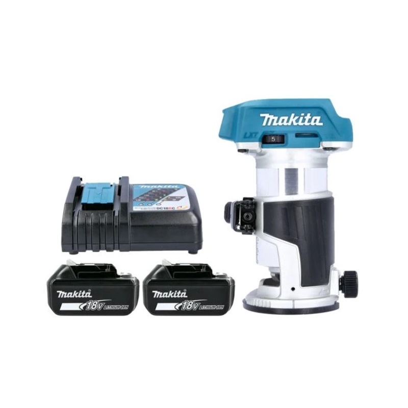 Makita DRT50ZX4 18V Brushless Router/Trimmer With 2 x 5.0Ah Batteries & Charger