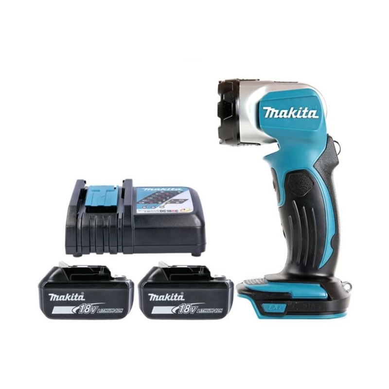 Makita LED Flashlight DML802Z 14.4V/18V LXT Cordless With 12 Position Head 180 Lumen With 2 x 5.0Ah Batteries & Charger