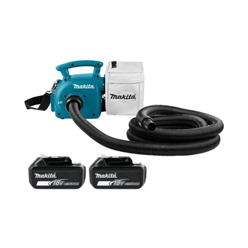 Makita Vacuum Dust Extractor/Blower DVC350Z 18V LXT Cordless 2-Speed 3L With 2 x 5.0Ah Batteries