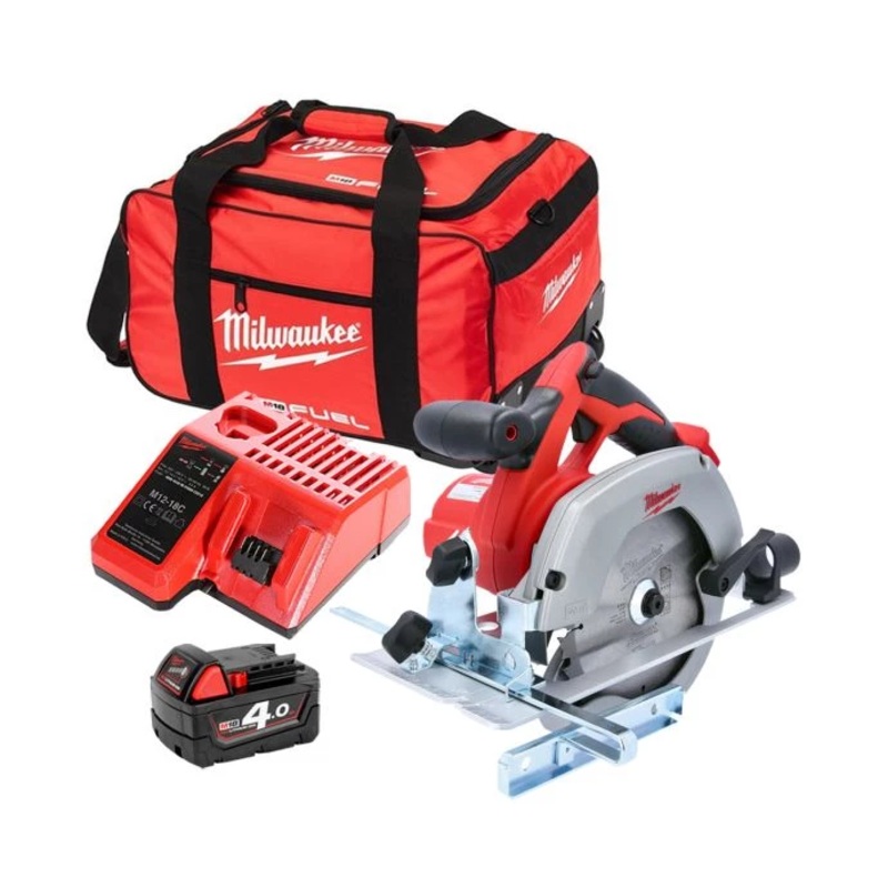 Milwaukee HD18CS 18V 165mm Circular Saw With 1 x 4.0Ah Battery, Charger & 24″ Wheel Bag