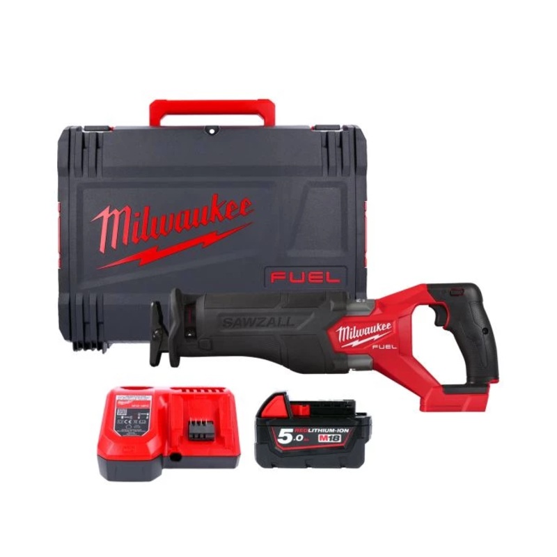 Milwaukee M18FSZ-501X 18V Fuel Sawzall Cordless Brushless Reciprocating Saw With 1 x 5.0Ah Battery, Charger & Case