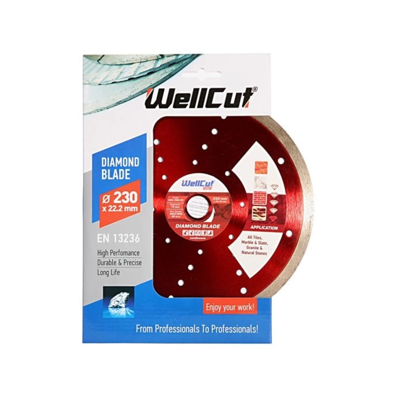 WellCut 555-230/22 Diamond Blade Profi Continuous 230 x 22mm Bore 0.23 Thickness
