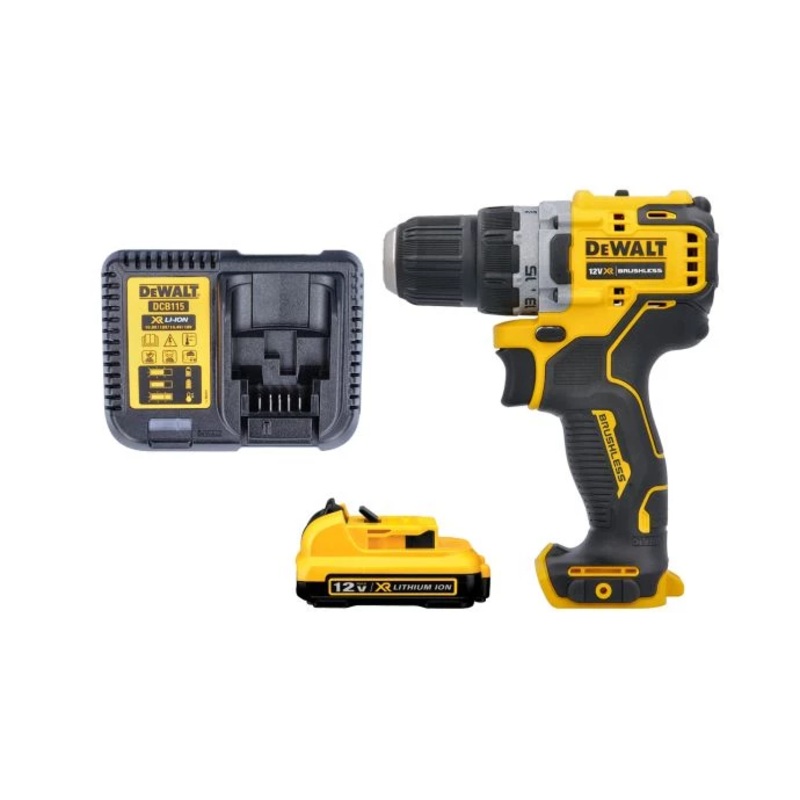 DeWalt DCD701 10.8V / 12V XR Cordless Brushless Sub-Compact Drill Driver With 1 x 2.0Ah Battery & Charger