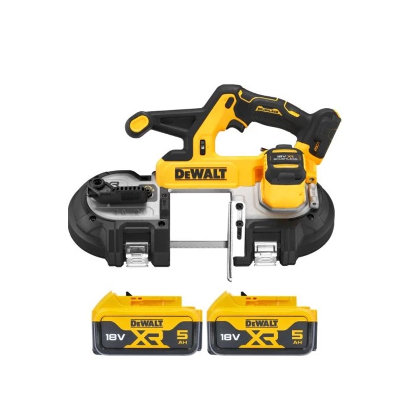 DeWalt DCS378N 18V XR Cordless Brushless Mid Sized Band Saw With 2 x 5.0Ah Batteries