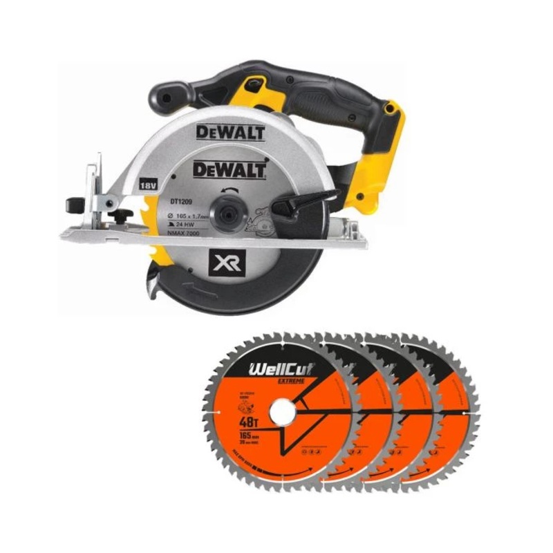DeWalt DCS391 18V XR li-ion 165mm Circular Saw With 4 Extra 48 Teeth Wood Blade