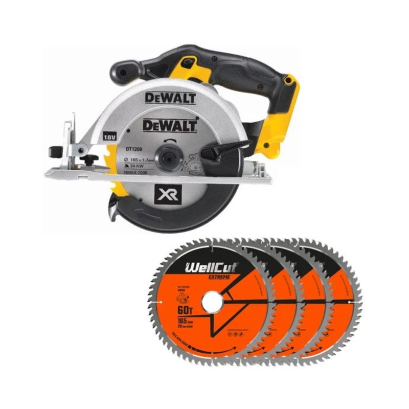 DeWalt DCS391 18V XR li-ion 165mm Circular Saw With 4 Extra 60 Teeth Wood Blade