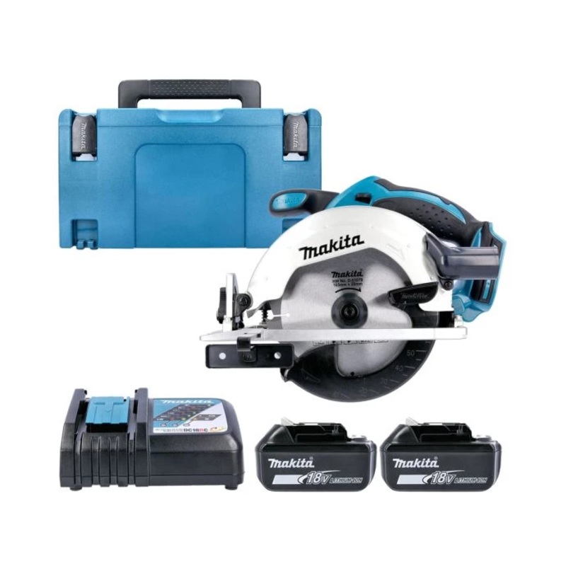 Makita Circular Saw DSS611Z 18V LXT 165mm Cordless Wood Cutting Saw With 2 x 5.0Ah Batteries, Charger, Case & Inlay