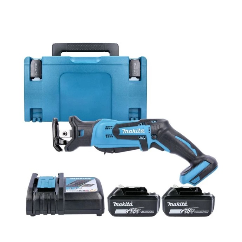 Makita DJR185 18V Li-ion Cordless Mini Reciprocating Saw With 2 x 4Ah Batteries, Charger & Case