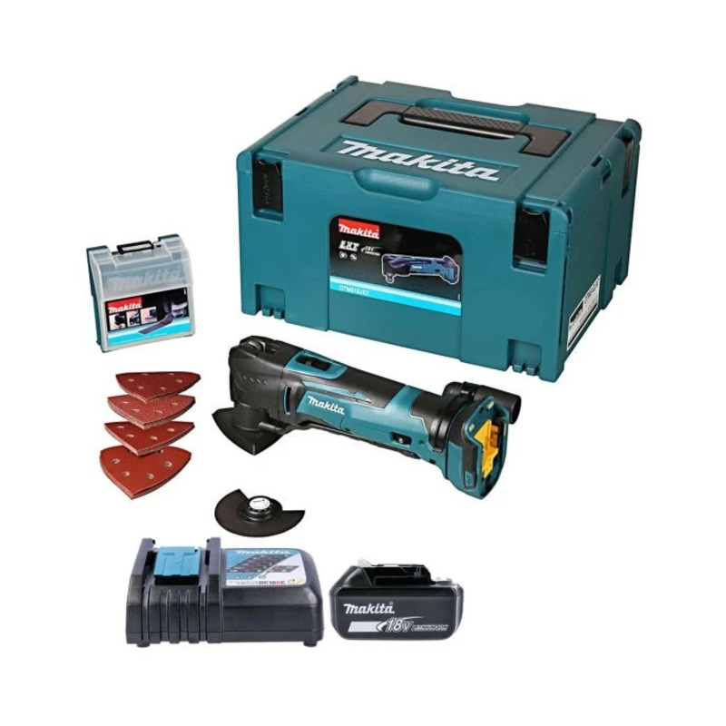 Makita Multi Tool DTM51ZJX7 18V LXT Cordless With 23 Piece Accessory Set, 1 x 4.0Ah Battery, Charger & Type 3 Case