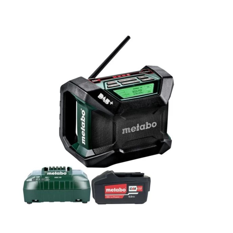 Metabo R 12-18 DAB+ BT 12-18V Cordless Bluetooth Jobsite Radio With 1 x 4.0Ah Battery & Charger