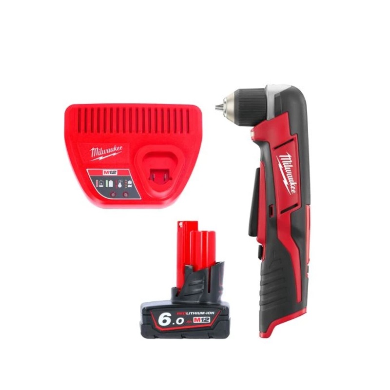 Milwaukee C12RAD 12V Cordless Right Angle Drill With 1 x 6.0Ah Battery & Charger