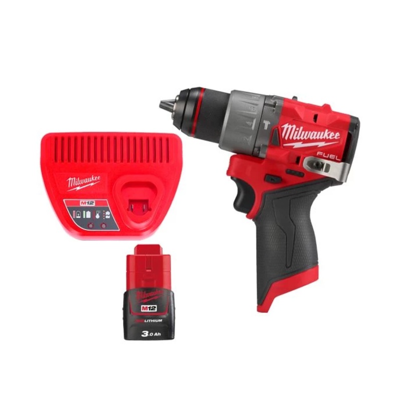 Milwaukee M12FPD2 12V Cordless FUEL New GEN Combi Drill With 1 x 3.0Ah Battery & Charger