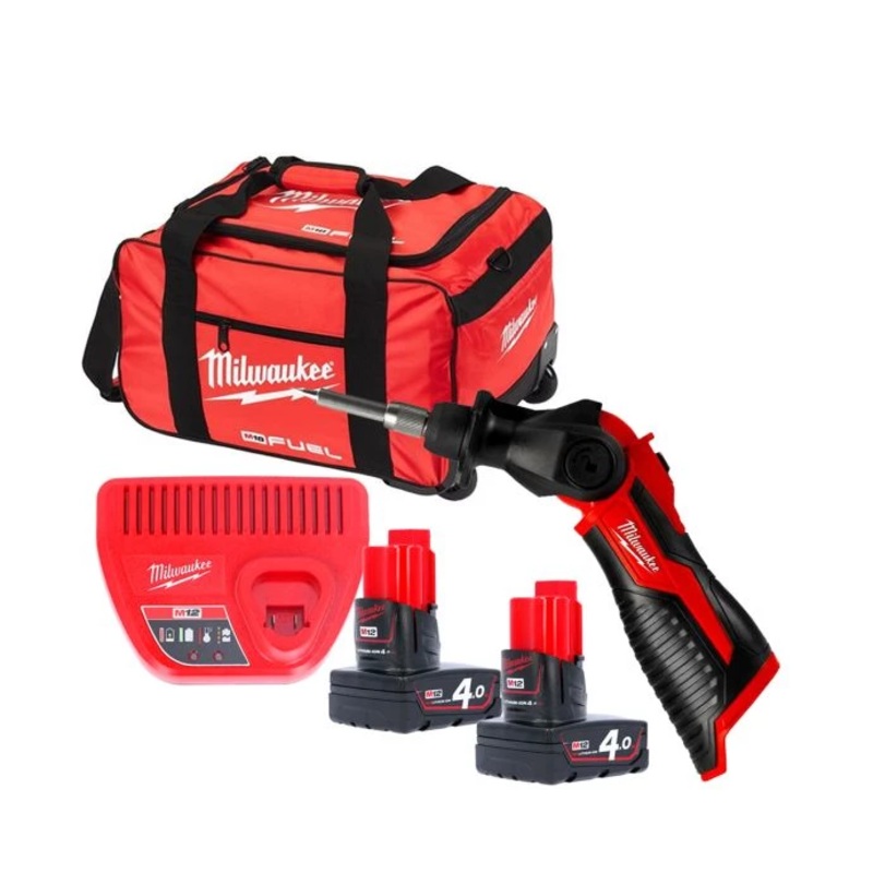 Milwaukee M12SI M12 12V Soldering Iron With 2 x 4.0Ah Batteries, Charger & Tool Bag