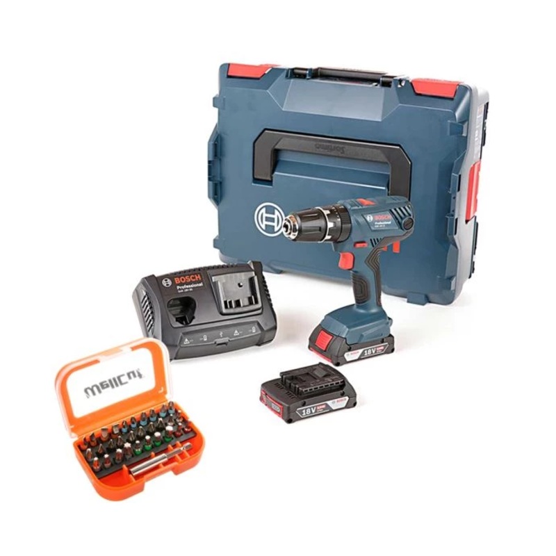 Bosch GSB18V-21 Combi Drill + 31Pcs Screwdriver Bit Set