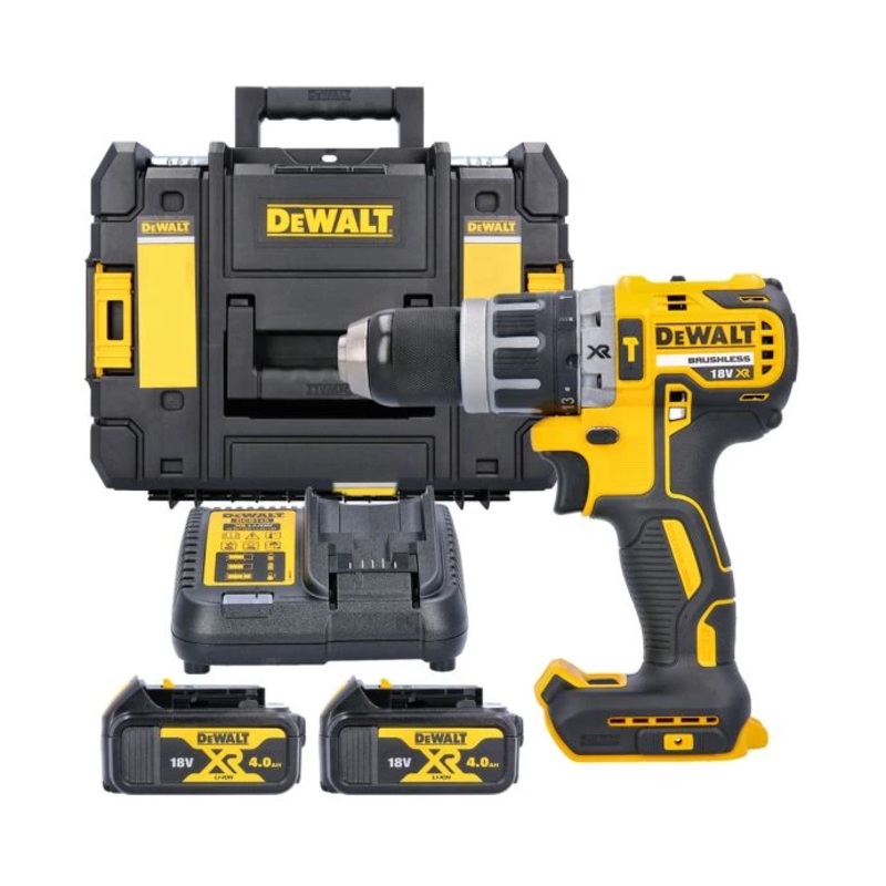 DeWalt DCD796 18V XR Brushless Combi Drill With 2 x 4.0Ah Batteries, Charger & DWST1-70703 Case
