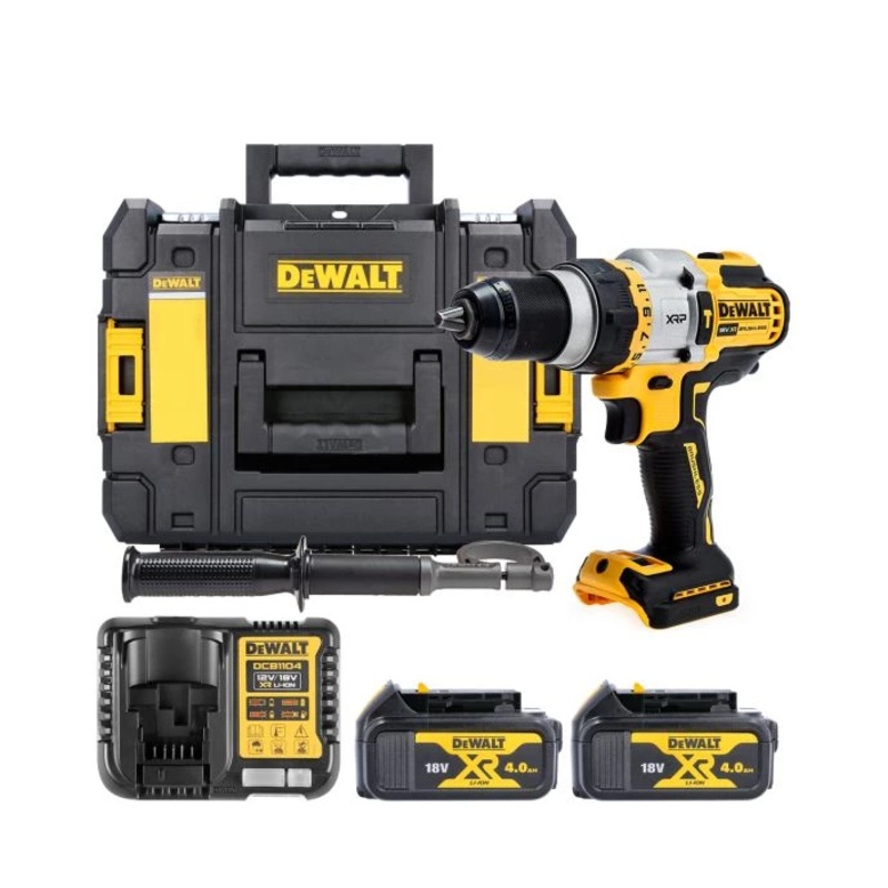 DeWalt DCD999NT 18V XR Cordless Brushless FlexVolt Advantage High Power Combi Drill With 2 x 4.0Ah Batteries, Charger & TSTAK Case