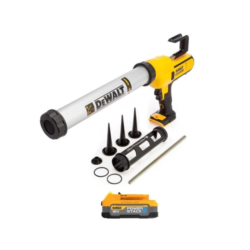 Dewalt DCE581 18V XR Cordless 300-600ml Caulking Gun With 1 x 1.7Ah Battery