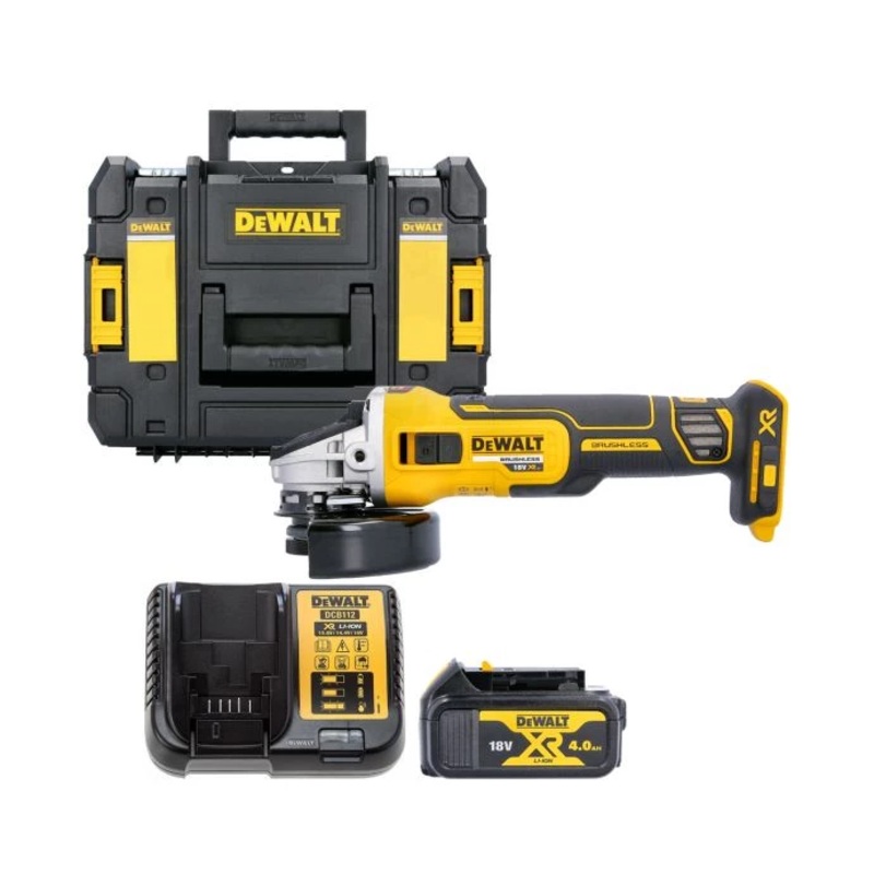DeWalt DCG405 18V XR Brushless Cordless 125mm Angle Grinder With 1 x 4.0Ah Battery, Charger & Case