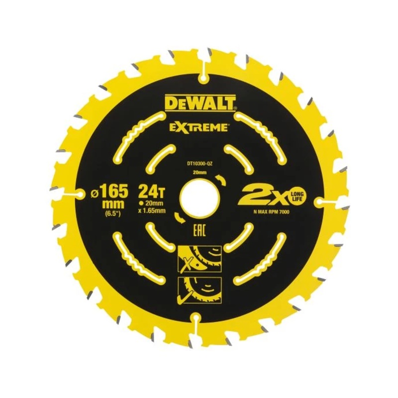 DeWalt DT10300-QZ 165mm Extreme Framing Circular Saw Blade 24 Teeth