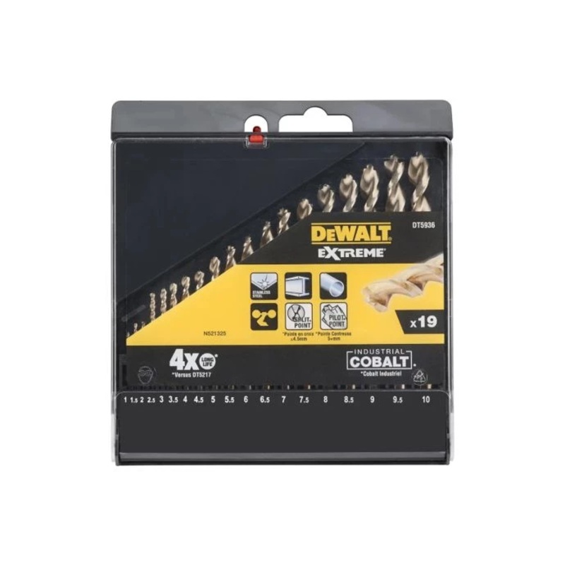 DeWalt DT5936 HSS Cobalt Drill Set 1.510mm In Storage Case