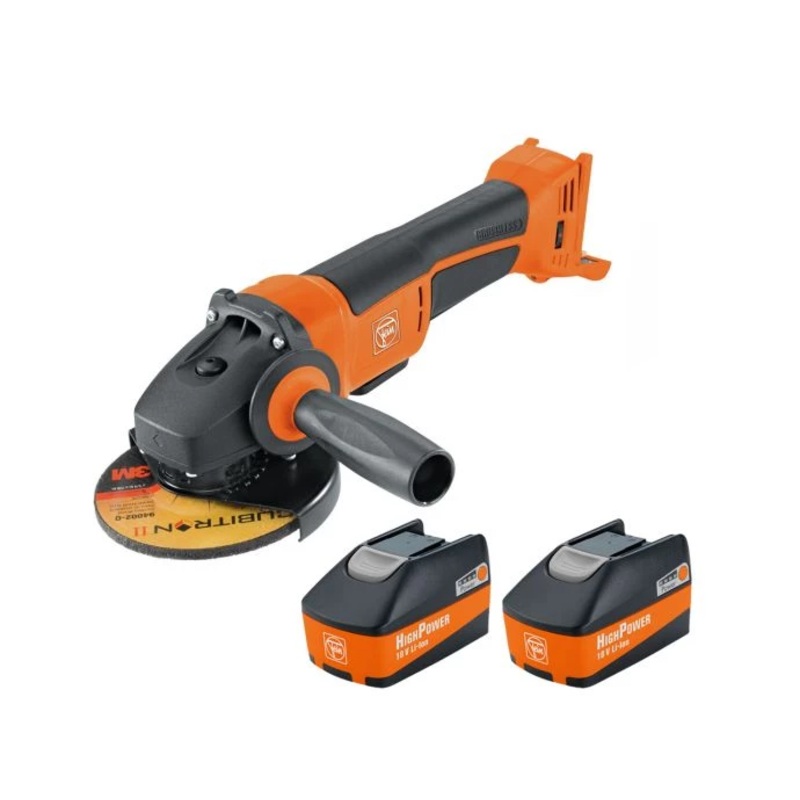 Fein CCG 18-125 BLPD SELECT 18V Cordless Brushless Angle Grinder Paddle With 2 x 5.2Ah Batteries