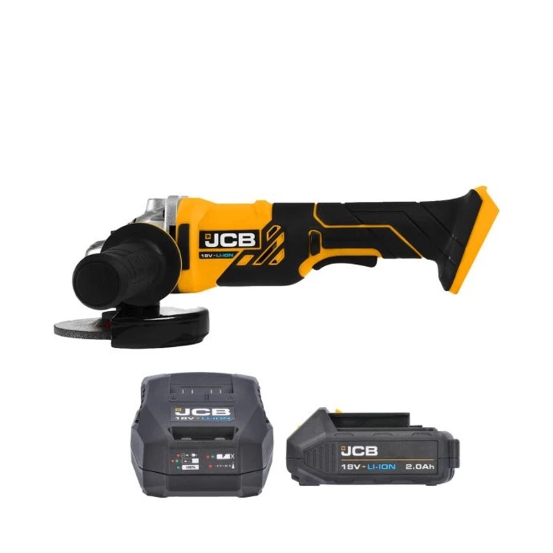 JCB 21-18AG-B 18V Li-ion 4.5″ Cordless Angle Grinder 115mm With 1 x 2.0Ah Battery & Charger